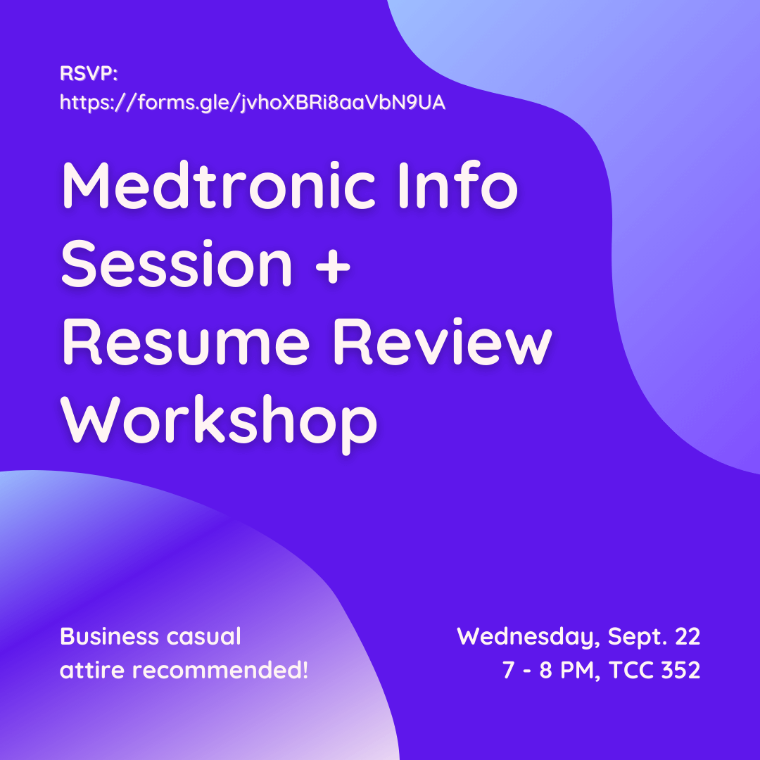 Featured image for “Medtronic Info Session + Resume Review Workshop”