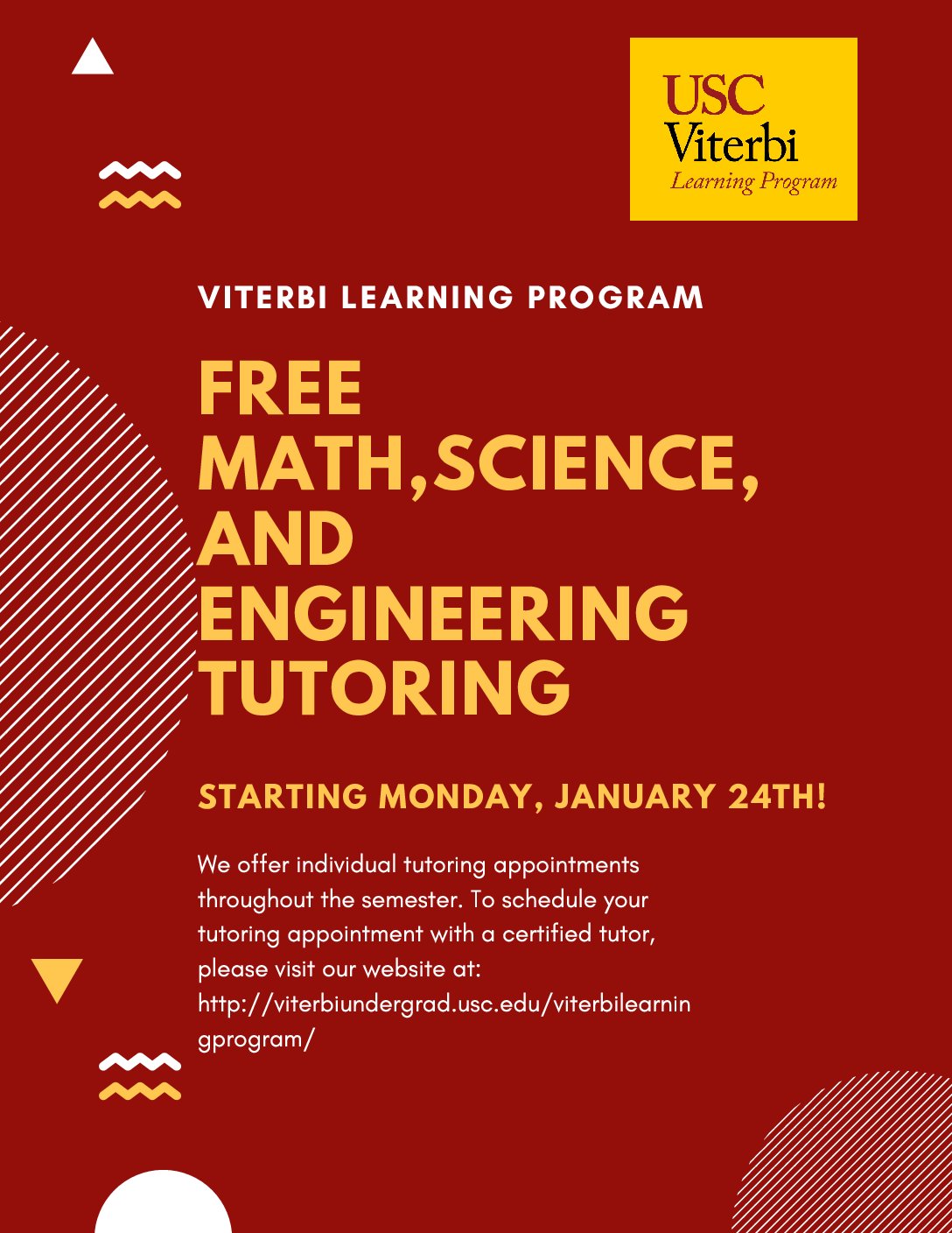 Featured image for “Viterbi Learning Program (VLP) Tutoring Opens Monday, January 24!”