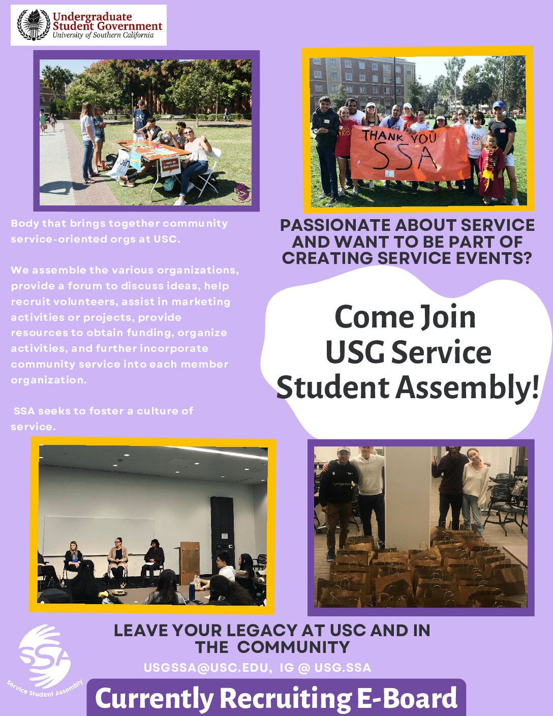 Featured image for “USC Undergraduate Student Government Student Service Assembly E-Board Recruitment”