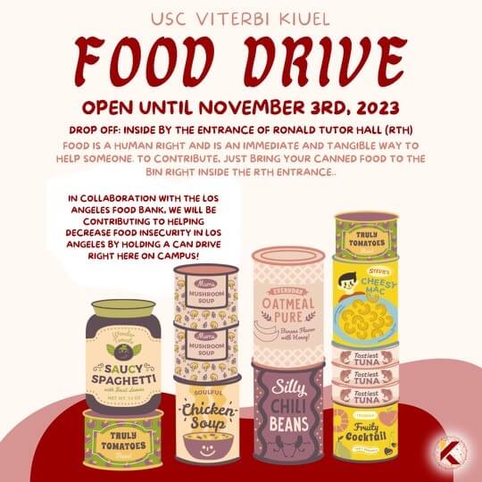 Featured image for “Viterbi KIUEL Canned Food Drive! – Runs Through Friday 11/3”
