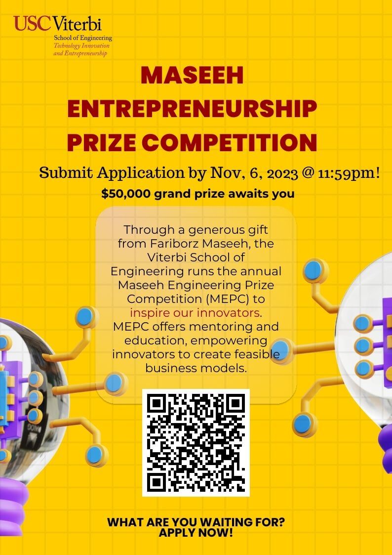 Featured image for “Maseeh Entrpreneurship Prize Competition – $50k Grand Prize – Apply by 11/6”